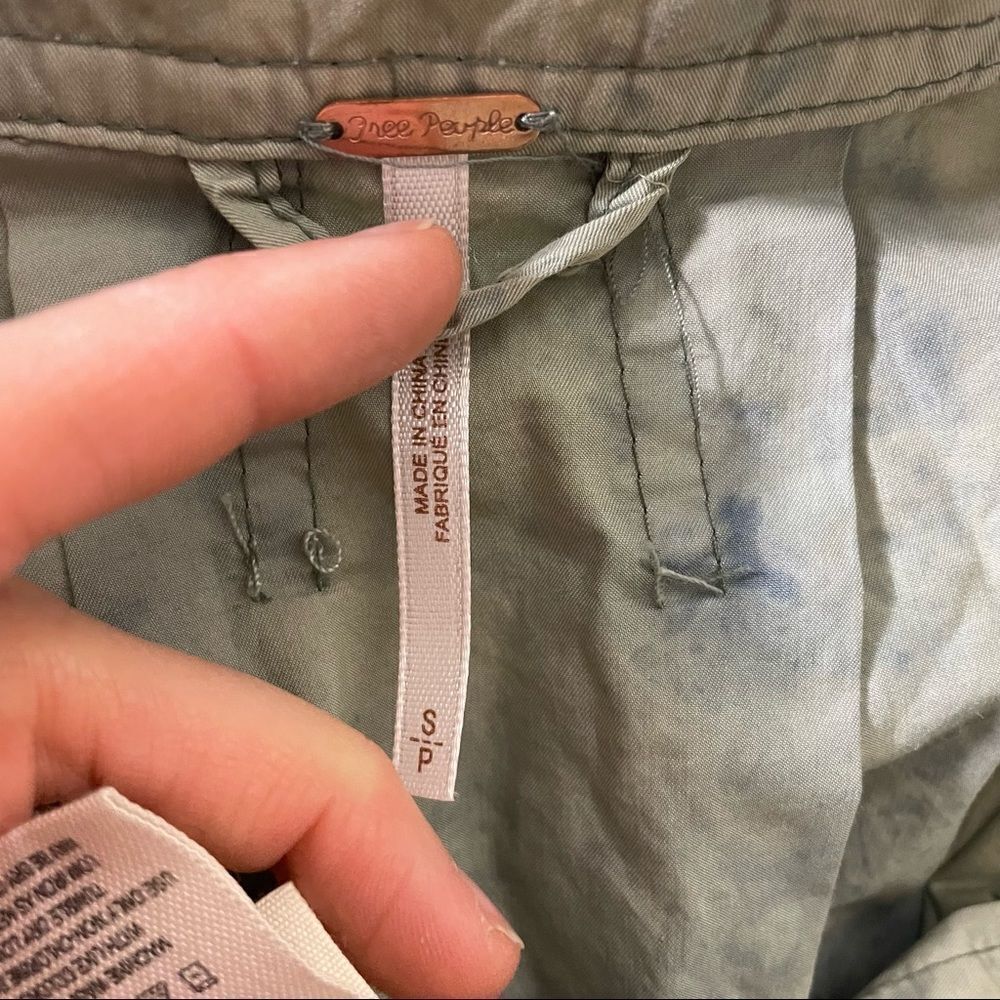 Free People Light Green‎ with Blue Tie Dye Parachute Jacket - Picture 11 of 12